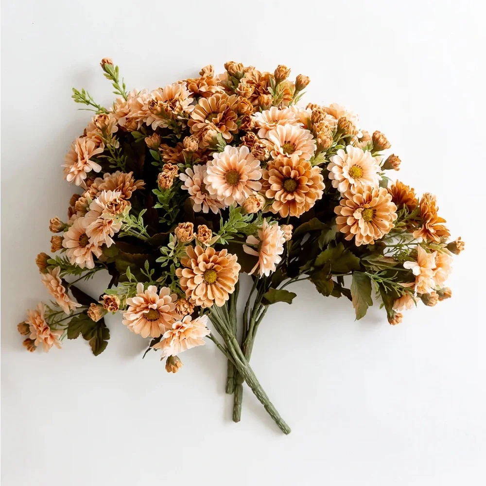 HOUSE OF JADE HOME  | FAUX BEIGE MUM STEM / Three Stem Bundle/